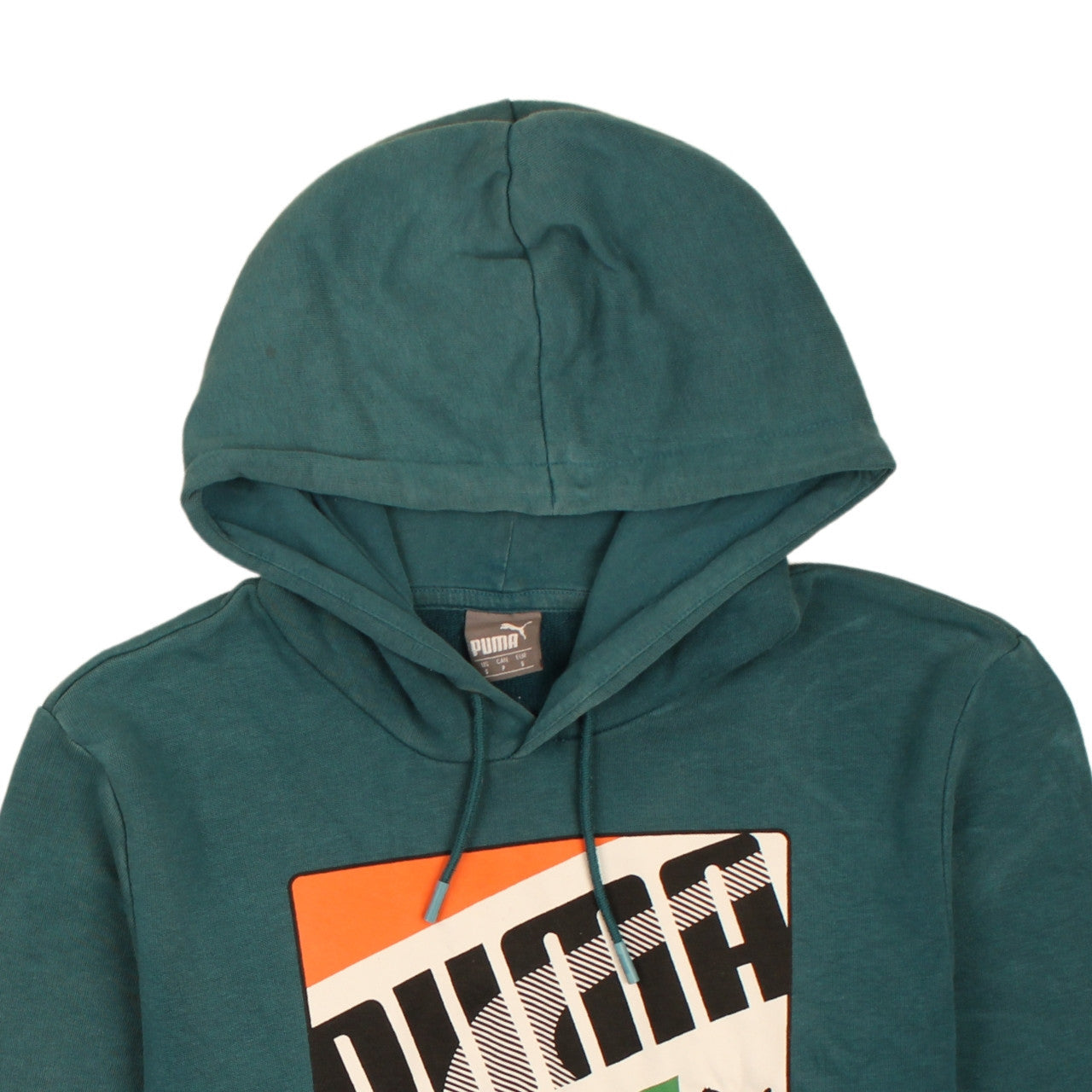 Puma Men's Green Pullover Hoodie S Logo Graphic Sweatshirt