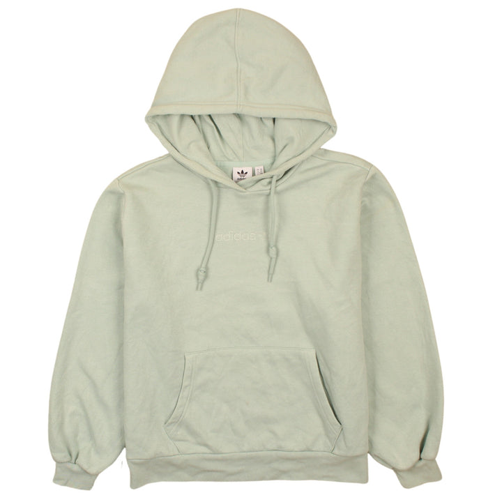 Adidas Womens Green Hoodie XS Relaxed Fit Pullover Cotton Blend