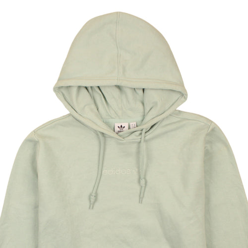 Adidas Womens Green Hoodie XS Relaxed Fit Pullover Cotton Blend