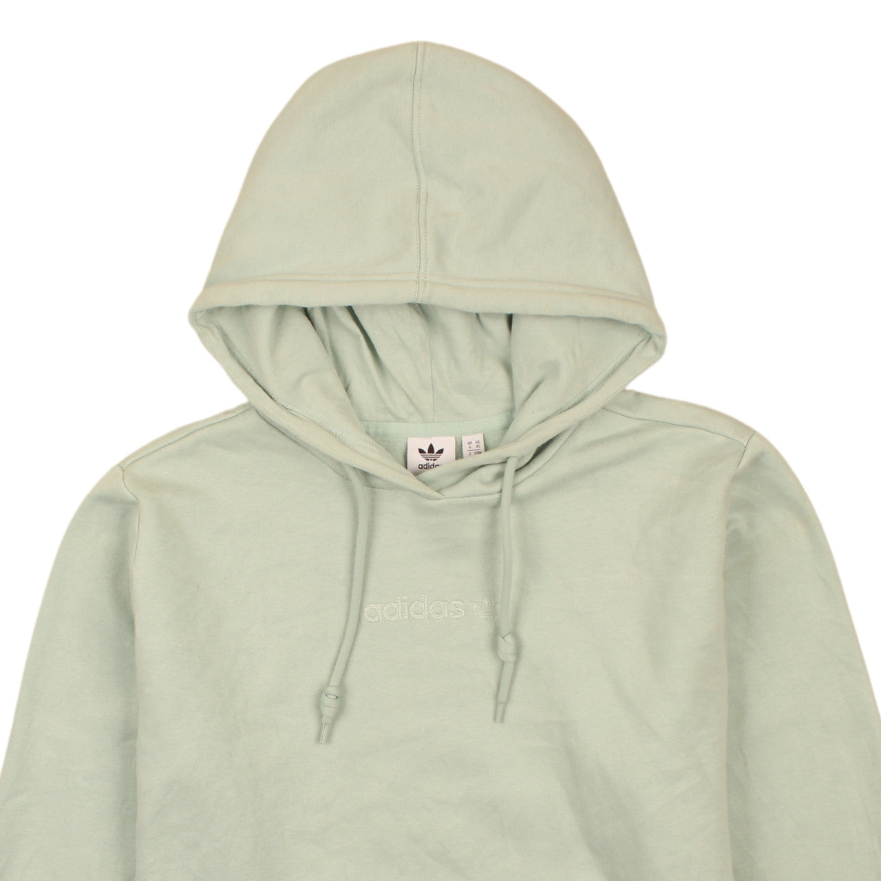 Adidas Womens Green Hoodie XS Relaxed Fit Pullover Cotton Blend