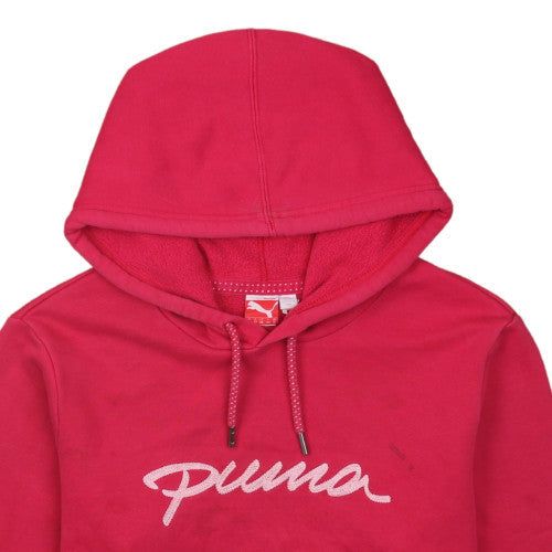 Puma Womens Red Pullover Hoodie UK 16 - Logo Hooded Sweatshirt