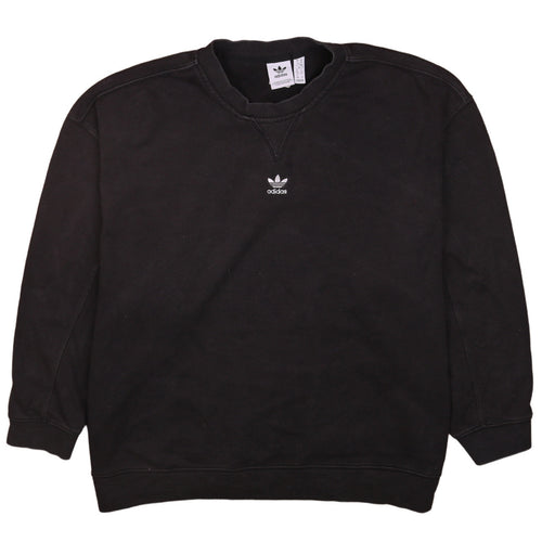 Adidas Womens Black XL Pullover Sweatshirt Crew Neck Classic Logo