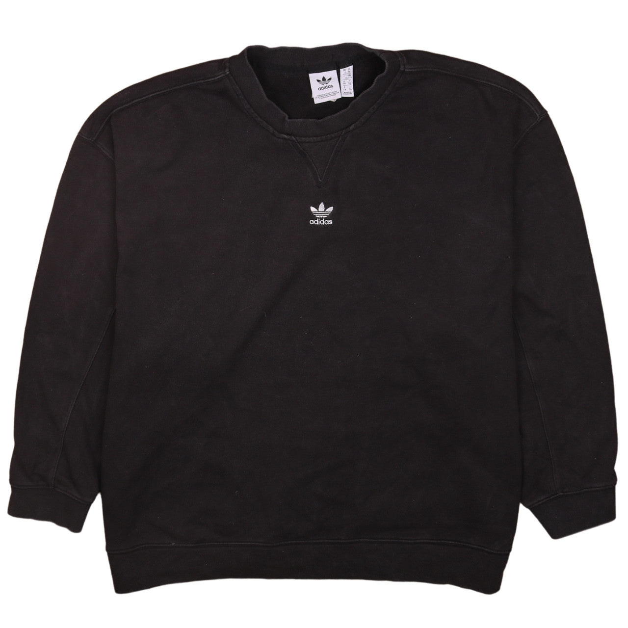 Adidas Womens Black XL Pullover Sweatshirt Crew Neck Classic Logo