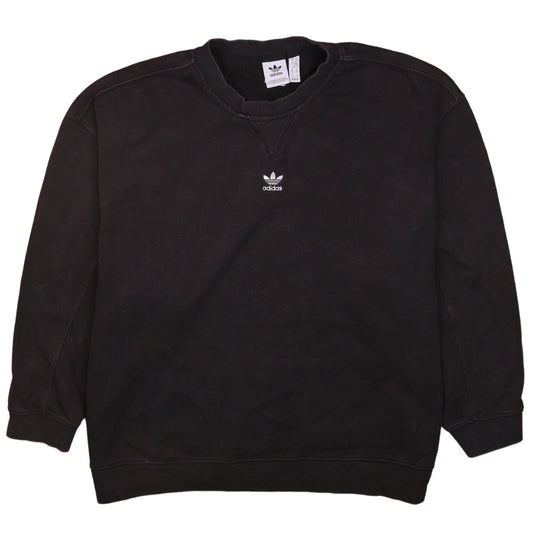 Adidas Womens Black XL Pullover Sweatshirt Crew Neck Classic Logo