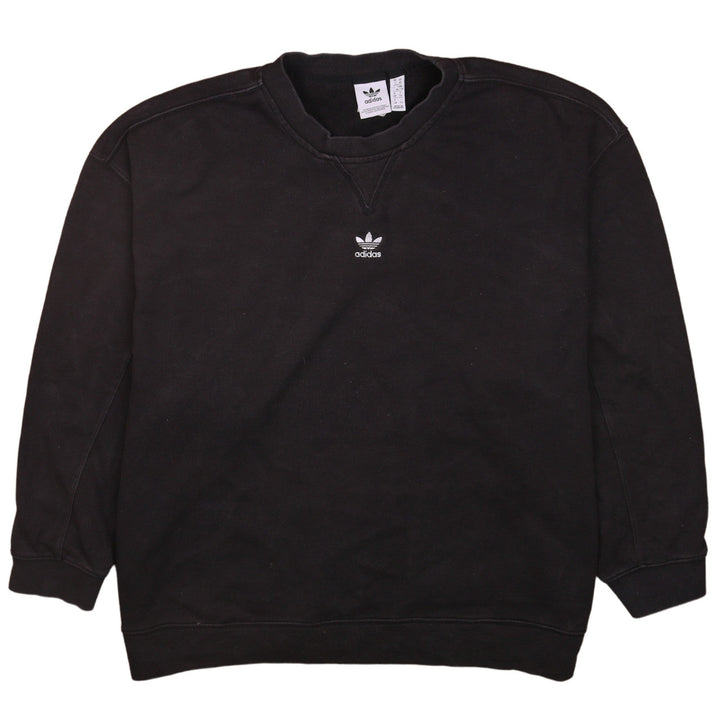 Adidas Womens Black XL Pullover Sweatshirt Crew Neck Classic Logo