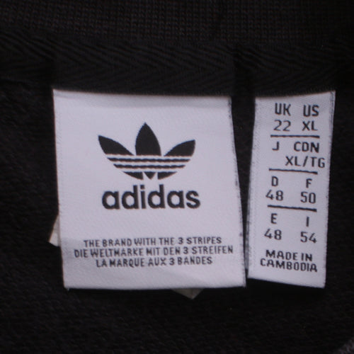 Adidas Womens Black XL Pullover Sweatshirt Crew Neck Classic Logo