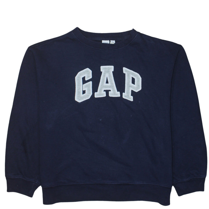 GAP Womens Navy Blue Logo Pullover Sweatshirt Size M