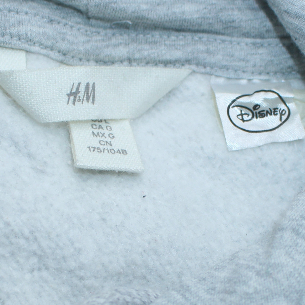 H&M Disney Womens Grey Hooded Pullover Hoodie Size Large Cotton Blend