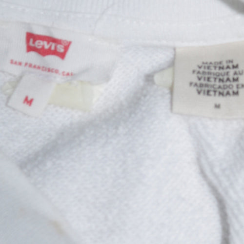 Levi's Womens White Red Pink Crew Neck Pullover Sweatshirt M