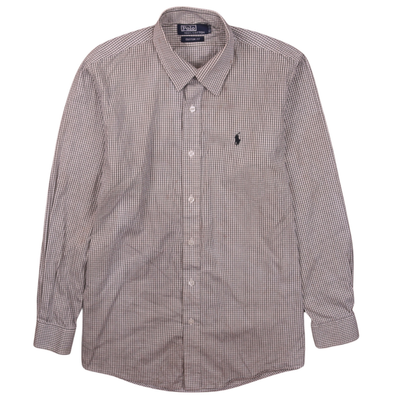 Polo Ralph Lauren Men's Brown Check Cotton Long Sleeve Shirt 15in Slim