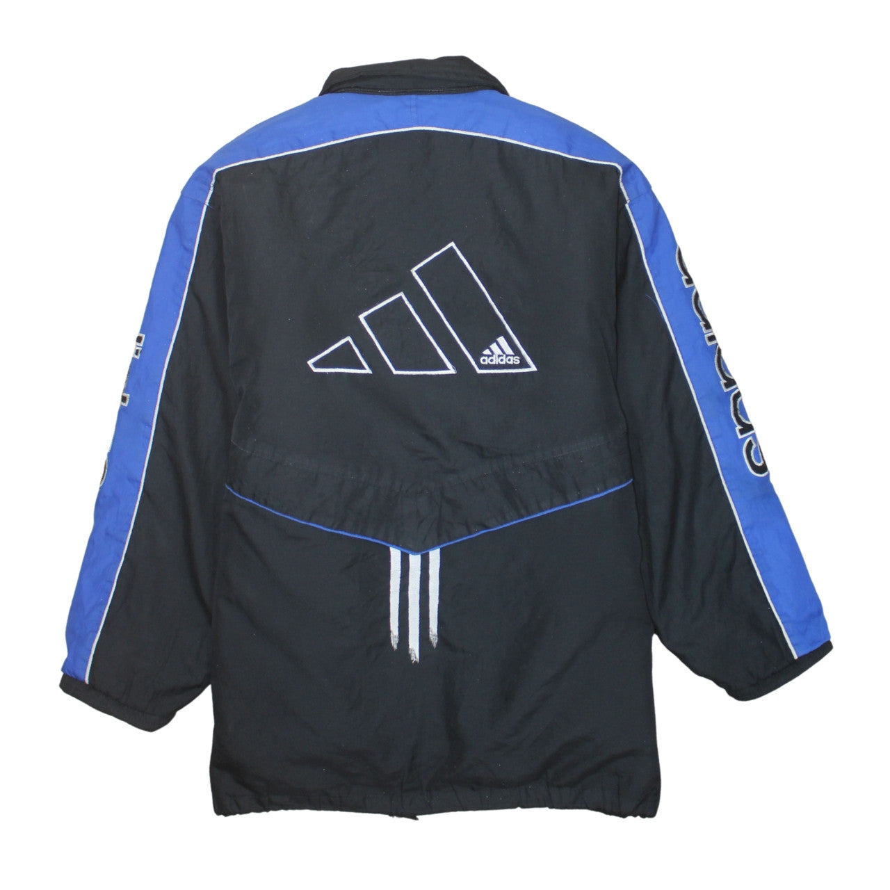 Adidas Men's Blue Black Retro Puffer Jacket Size M Winter Sportswear