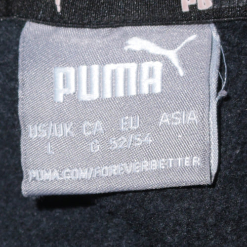 Puma Men's Black Pullover Hoodie Size L Graphic Sportswear