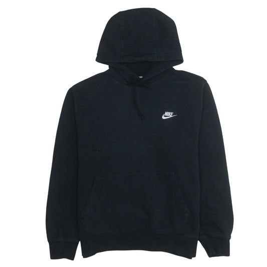 Nike Men's Black Pullover Hoodie L Regular Fit Fleece Logo Sweatshirt