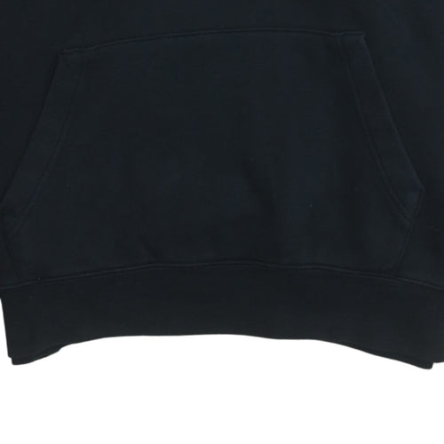 Nike Men's Black Pullover Hoodie L Regular Fit Fleece Logo Sweatshirt