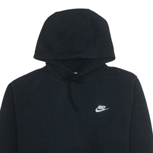 Nike Men's Black Pullover Hoodie L Regular Fit Fleece Logo Sweatshirt