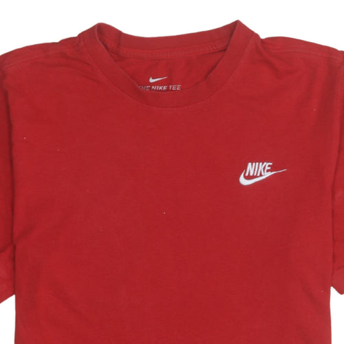 Nike Men's Red Crew Neck Short Sleeve Cotton T-Shirt XS