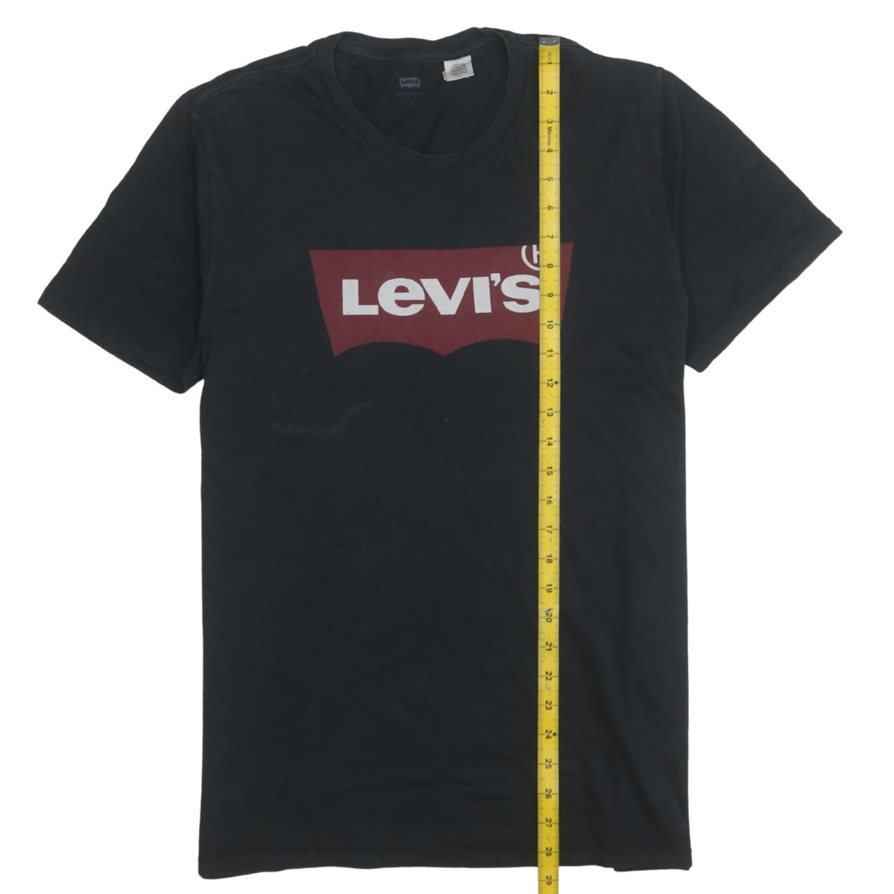 Levi’s Men Black Medium Crew Neck Short Sleeve Logo Cotton T-Shirt