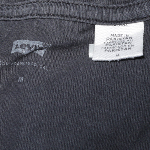 Levi’s Men Black Medium Crew Neck Short Sleeve Logo Cotton T-Shirt
