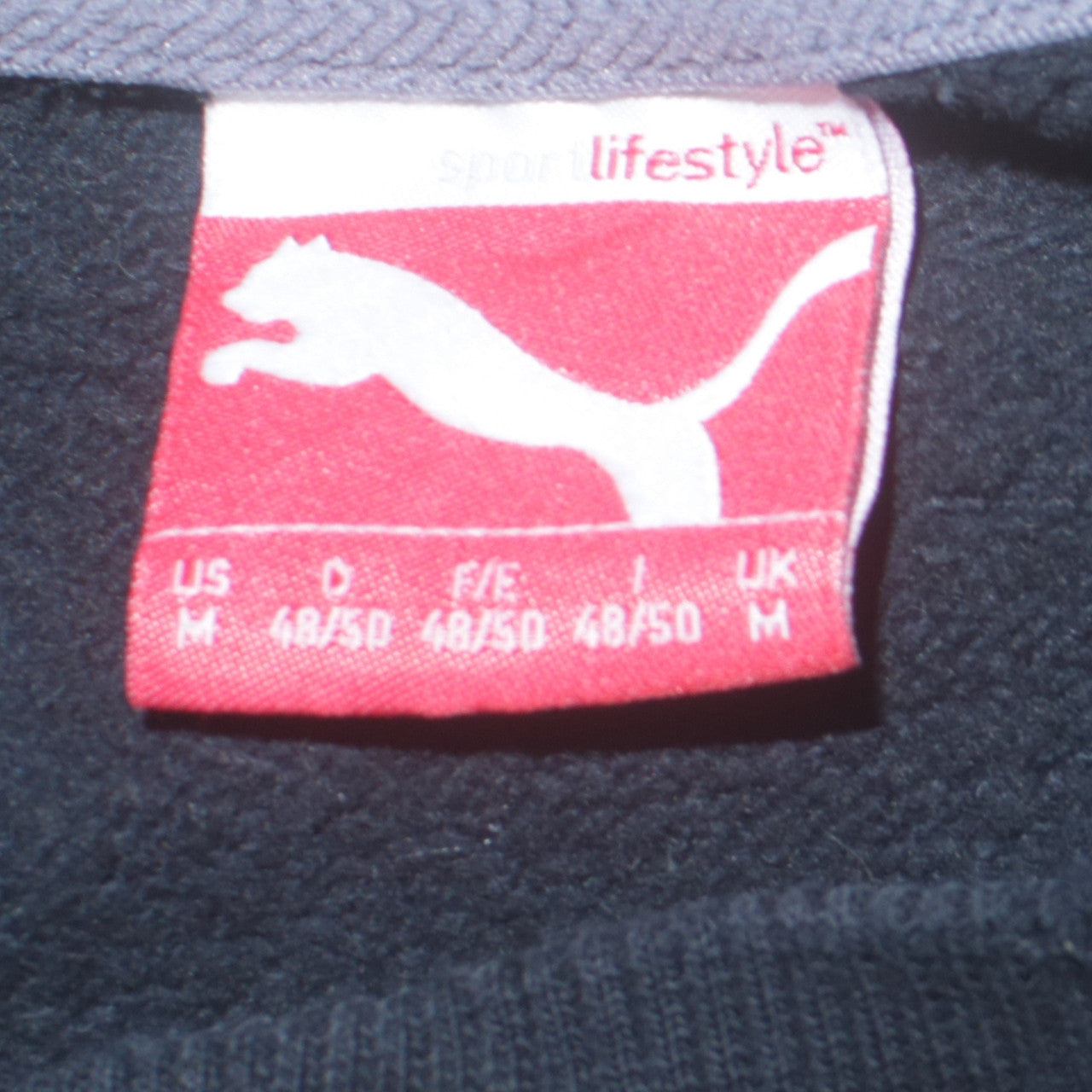 Puma Men's Black Medium Crew Neck Embroidered Logo Sweatshirt