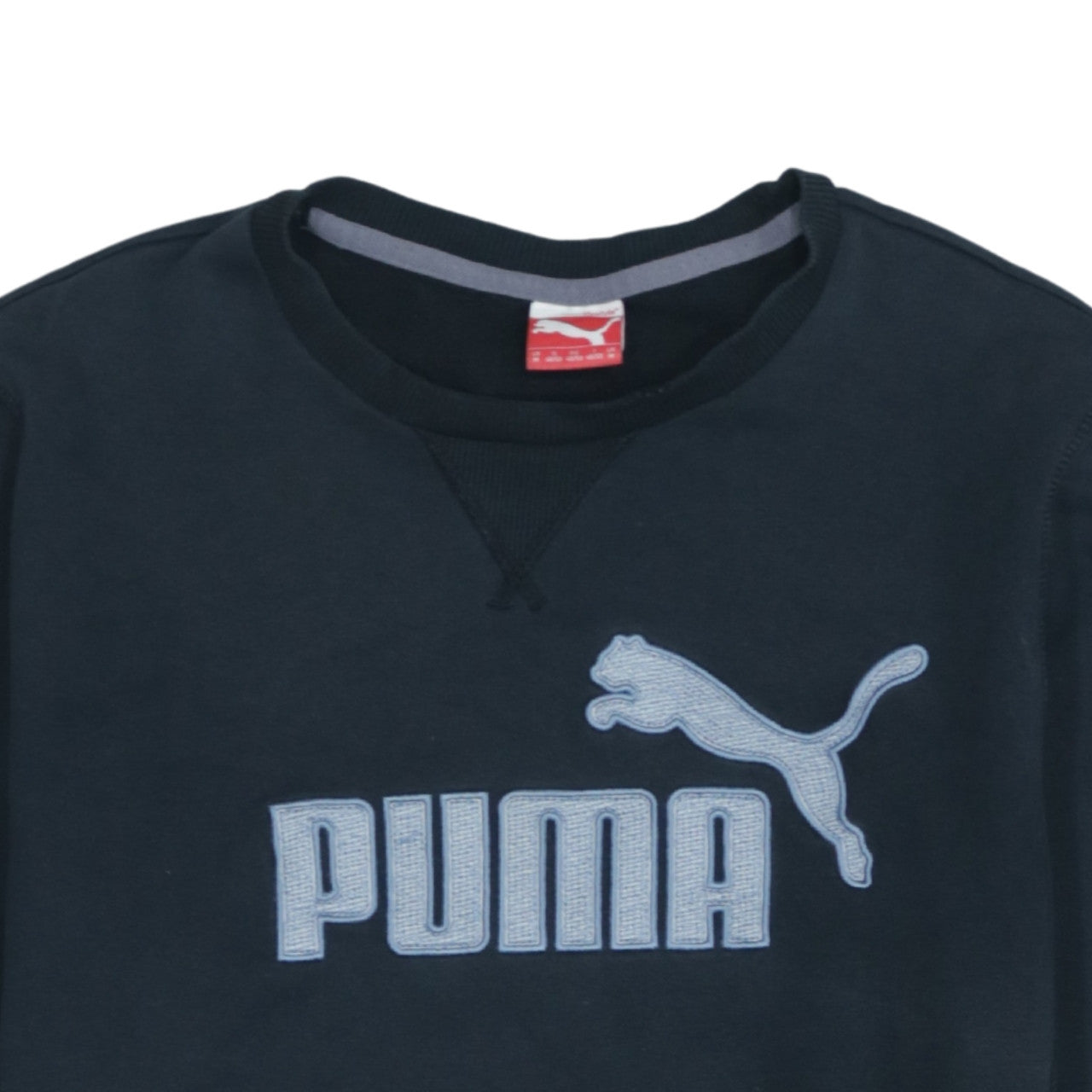 Puma Men's Black Medium Crew Neck Embroidered Logo Sweatshirt