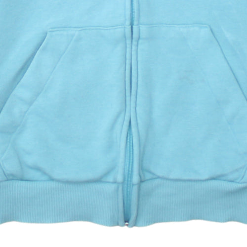 Adidas Women Blue Full Zip Hoodie Size S 8-10 Hooded Sweatshirt