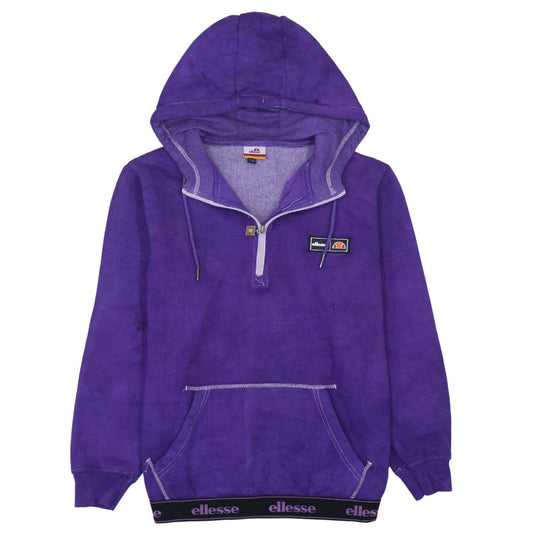 Ellesse Women Purple 1/4 Zip Hooded Pullover Sweatshirt M