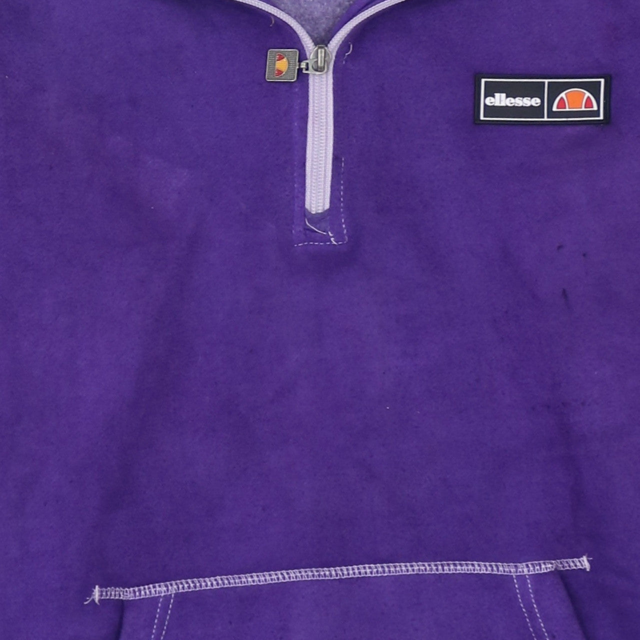 Ellesse Women Purple 1/4 Zip Hooded Pullover Sweatshirt M