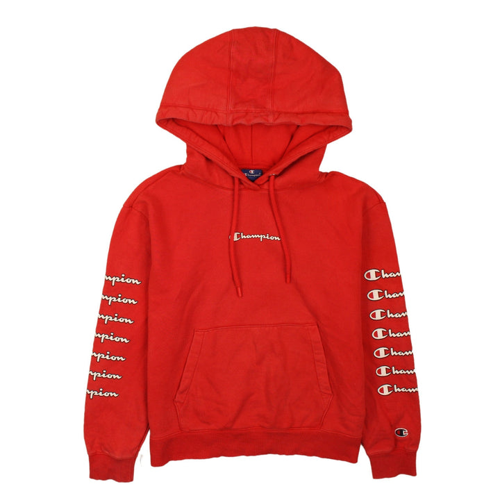 Champion Women's Red Pullover Hoodie XS Logo Sleeve Casual