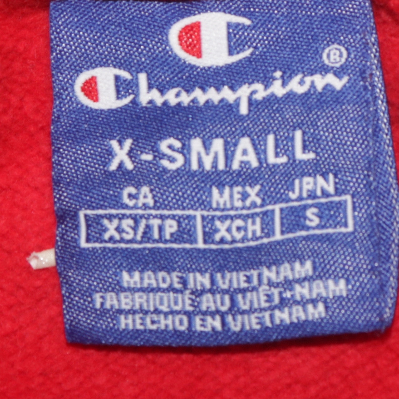Champion Women's Red Pullover Hoodie XS Logo Sleeve Casual