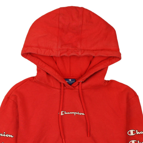 Champion Women's Red Pullover Hoodie XS Logo Sleeve Casual