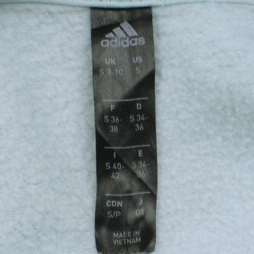 Adidas Women's Blue Pullover Hoodie Size S Printed Logo Sweatshirt