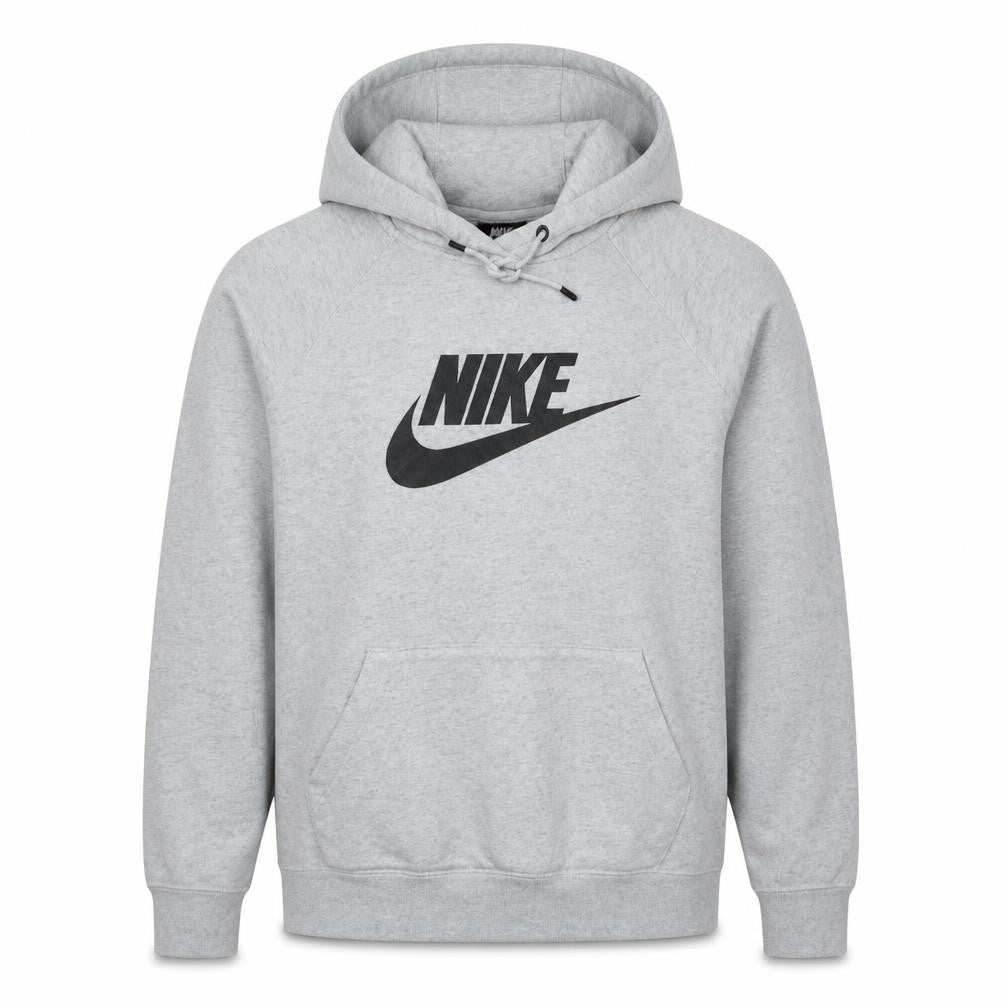 Front view of Nike Men's Grey Pullover Hoodie M Sports Logo Sweatshirt