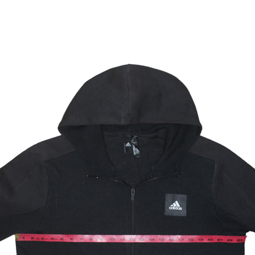 Adidas Men's Black Full Zip Hoodie Size M Sports Fleece Jacket