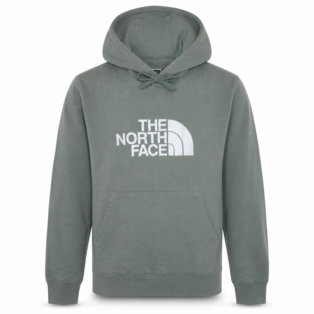 Front view of The North Face Men’s Green Logo Pullover Hoodie, size M, Regular Fit