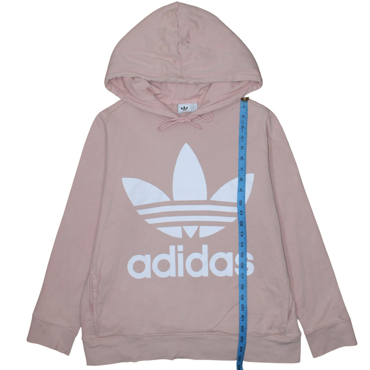 Adidas Women Pink Hoodie Size 16 Pullover Cotton Graphic Logo