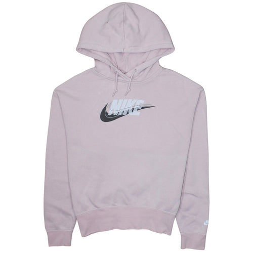 Nike Womens Pink Pullover Hoodie XS Cotton Blend Logo Sweatshirt