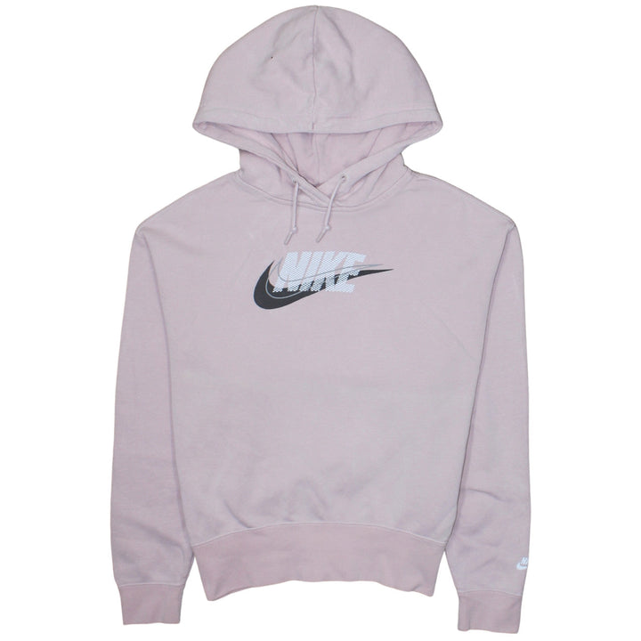 Nike Womens Pink Pullover Hoodie XS Cotton Blend Logo Sweatshirt