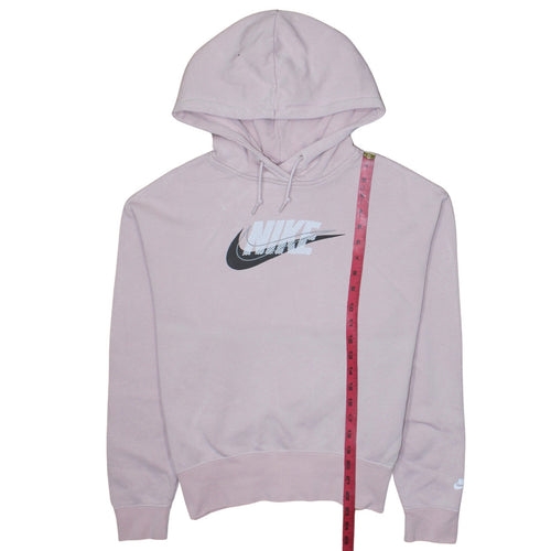 Nike Womens Pink Pullover Hoodie XS Cotton Blend Logo Sweatshirt