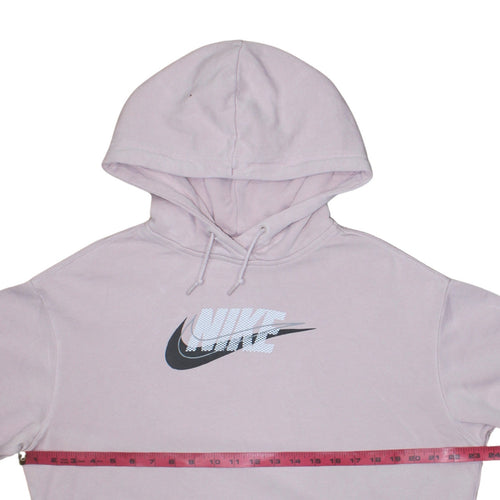 Nike Womens Pink Pullover Hoodie XS Cotton Blend Logo Sweatshirt