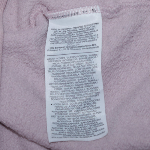 Nike Womens Pink Pullover Hoodie XS Cotton Blend Logo Sweatshirt