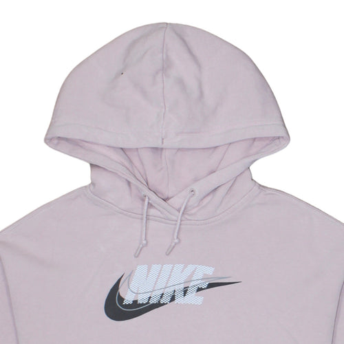 Nike Womens Pink Pullover Hoodie XS Cotton Blend Logo Sweatshirt