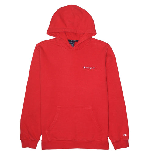Champion Men's Red Pullover Hoodie Large Logo Sweatshirt