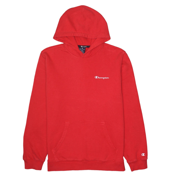 Champion Men's Red Pullover Hoodie Large Logo Sweatshirt