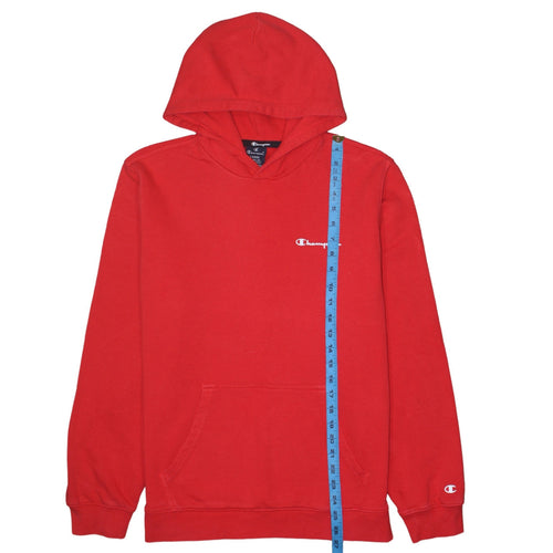 Champion Men's Red Pullover Hoodie Large Logo Sweatshirt