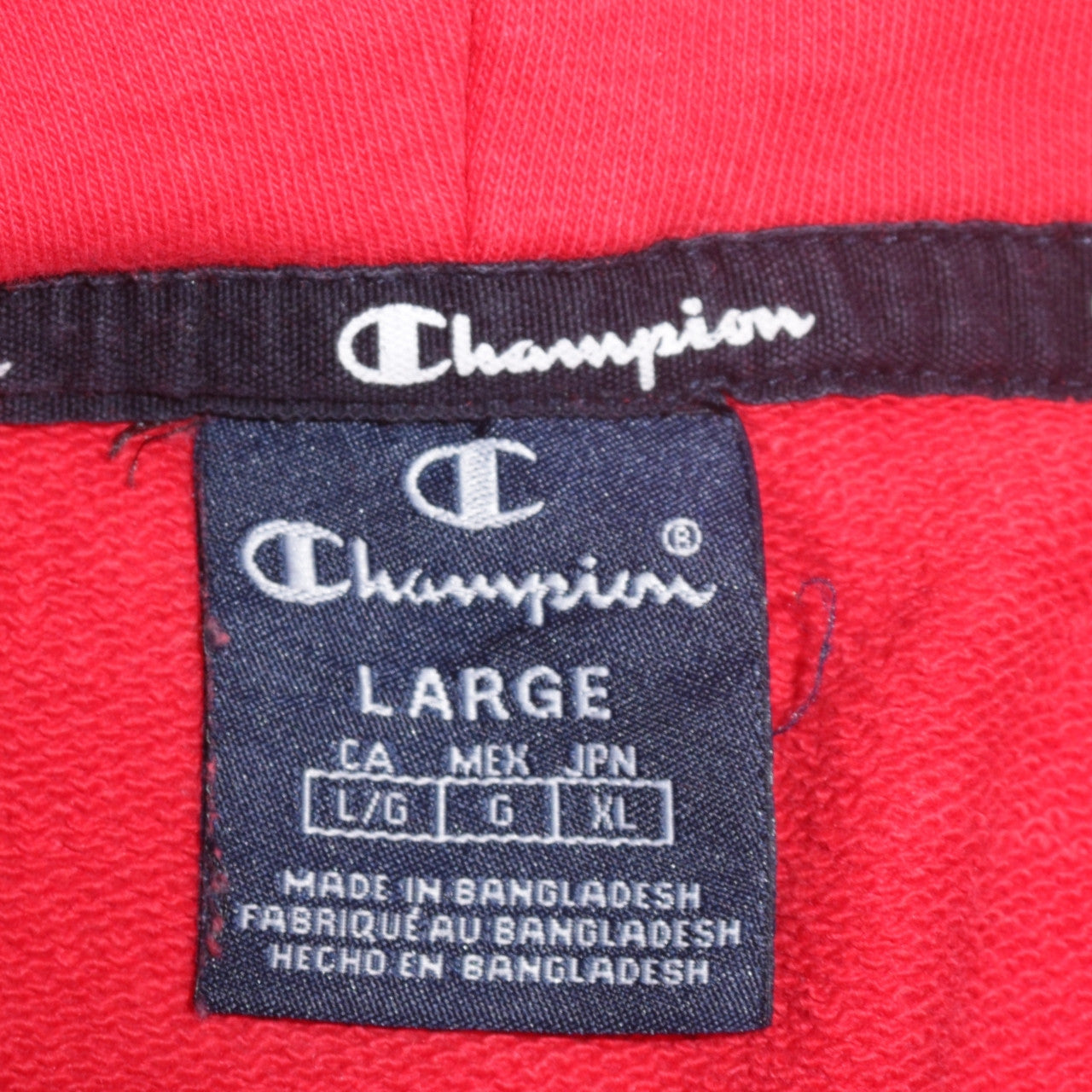 Champion Men's Red Pullover Hoodie Large Logo Sweatshirt