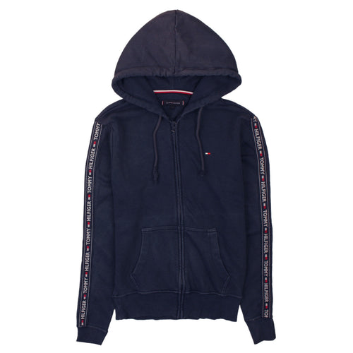 Tommy Hilfiger Men's Blue Full Zip Hoodie Size S Logo Trim