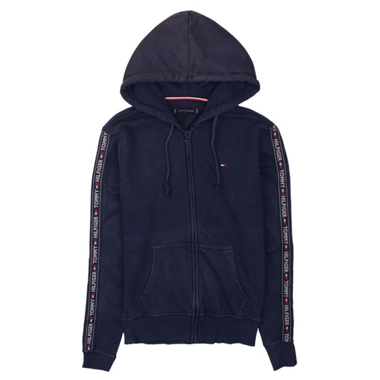 Tommy Hilfiger Men's Blue Full Zip Hoodie Size S Logo Trim