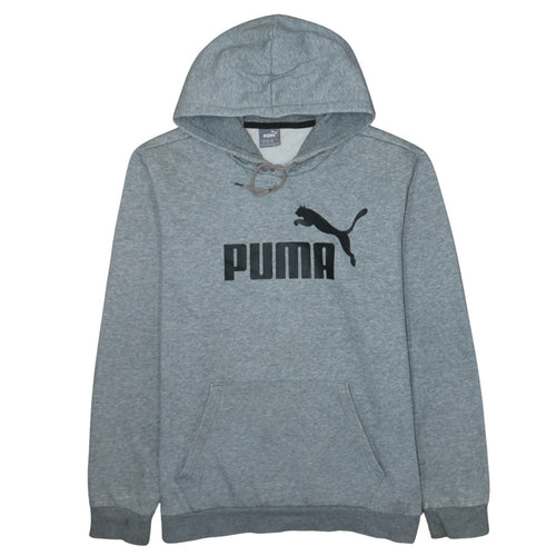 Puma Men’s Grey Pullover Hoodie Size L Regular Fit Sportswear