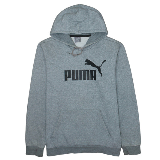 Puma Men’s Grey Pullover Hoodie Size L Regular Fit Sportswear