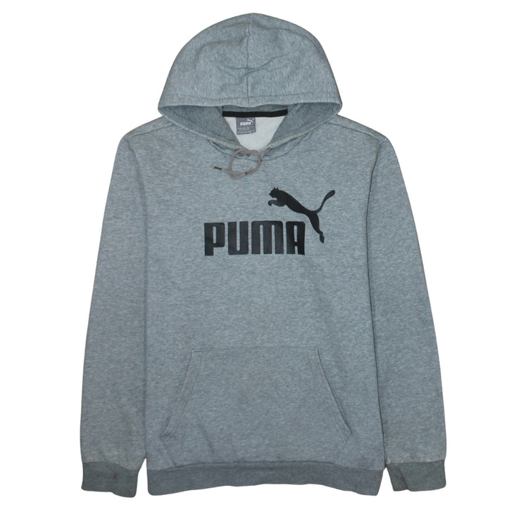 Puma Men’s Grey Pullover Hoodie Size L Regular Fit Sportswear
